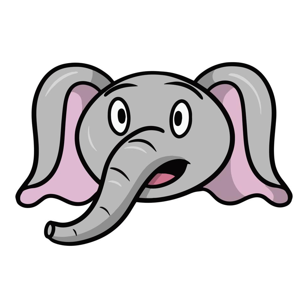 petit éléphant surpris, émotions d'un éléphant de dessin animé, illustration vectorielle sur fond blanc vecteur