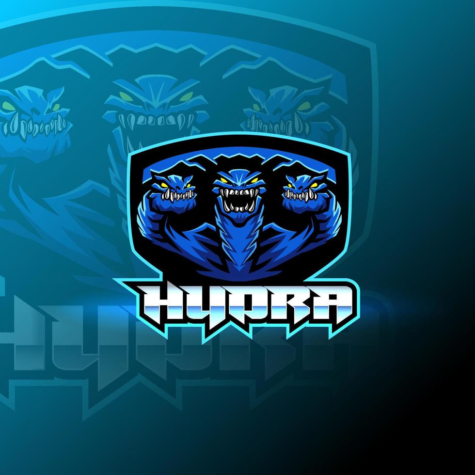 création de logo de mascotte hydra esport vecteur