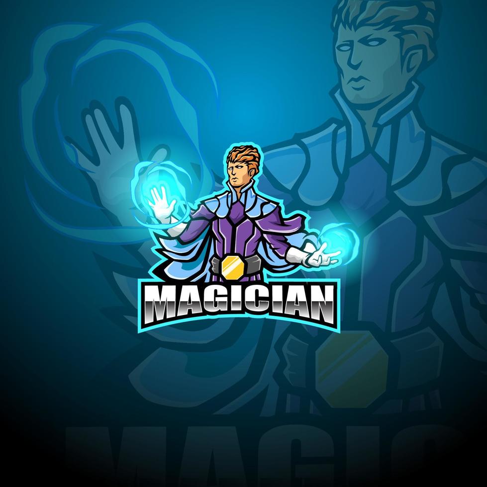 création de logo de mascotte esport magicien vecteur