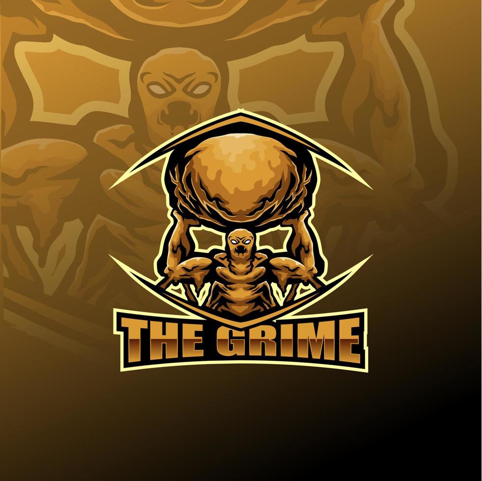 le logo de la mascotte grime esport vecteur