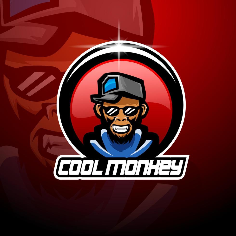 logo de mascotte esport singe cool vecteur