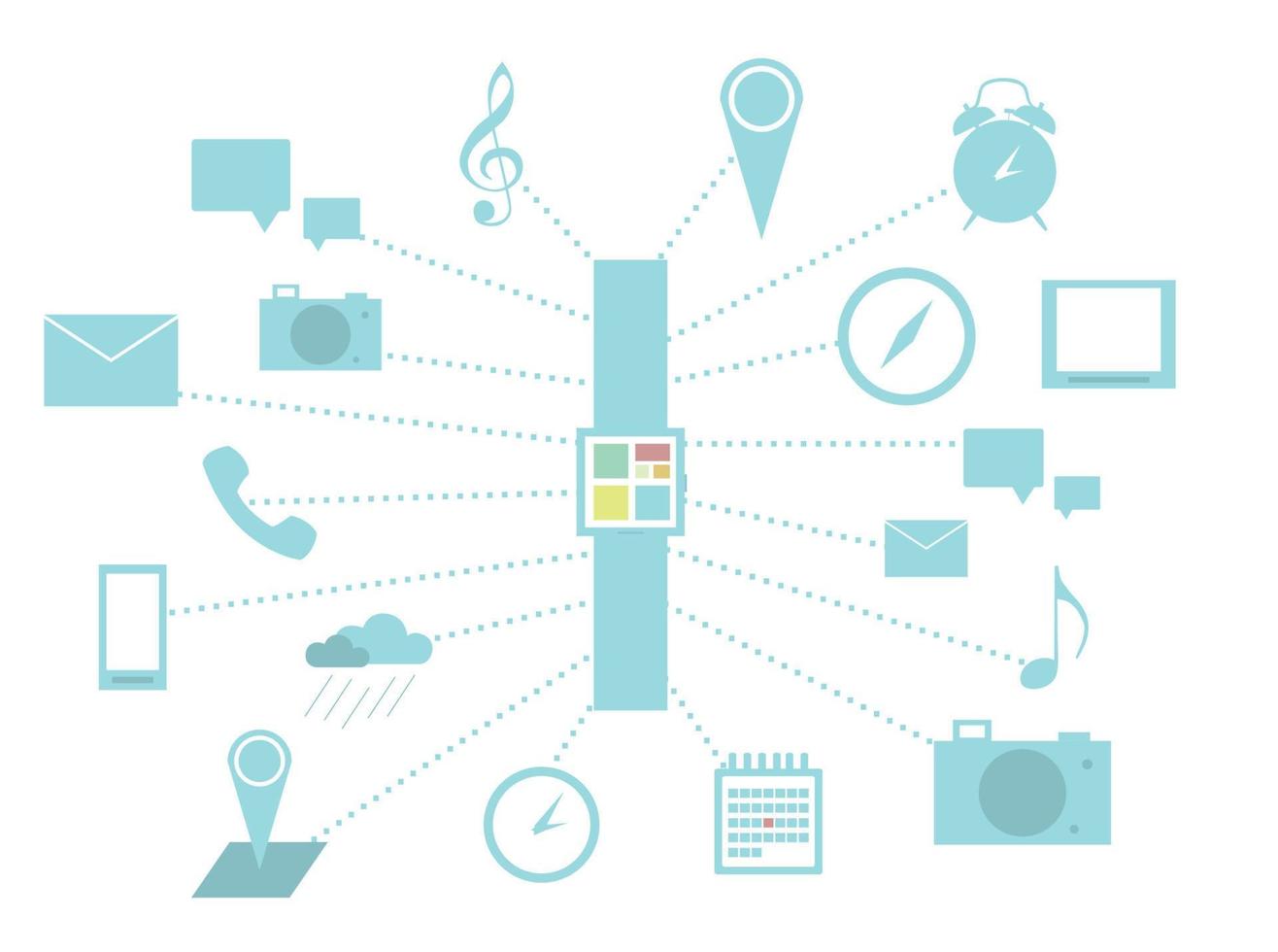 montre intelligente et infographie des fonctions vecteur