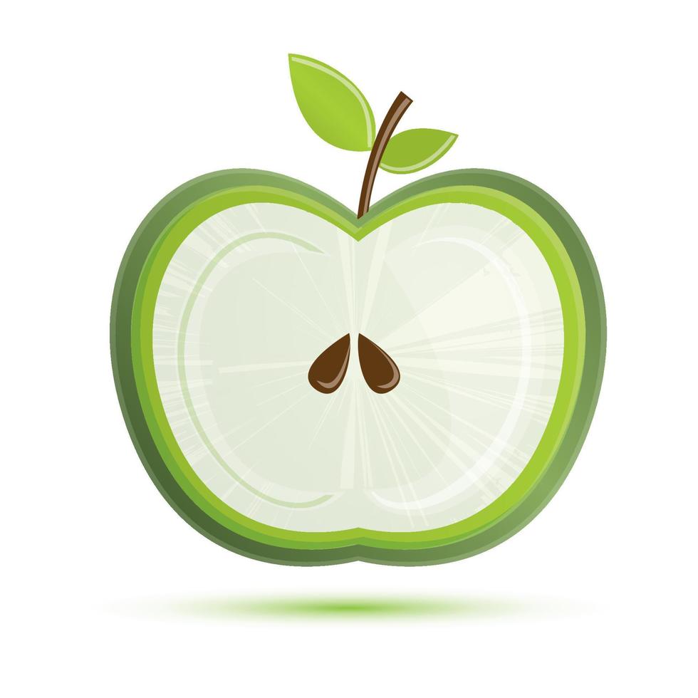 pomme verte isolée sur fond blanc. vecteur