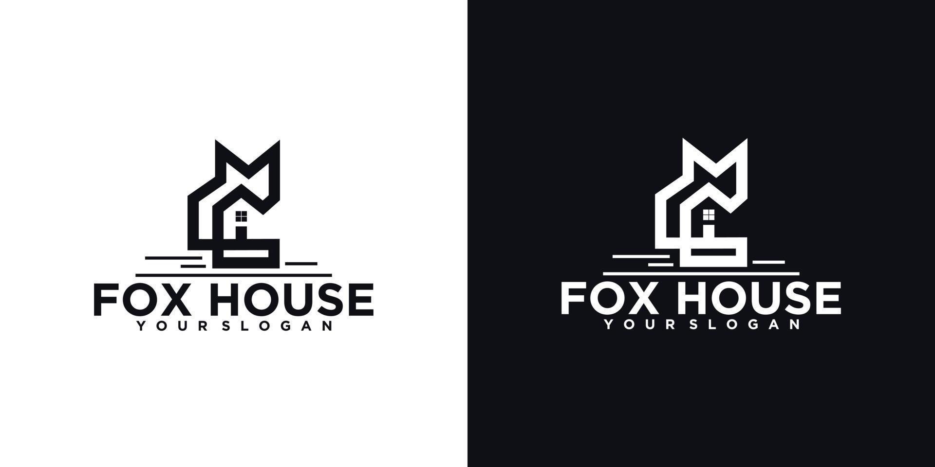 logo de la maison du renard, référence du logo pour les entreprises vecteur