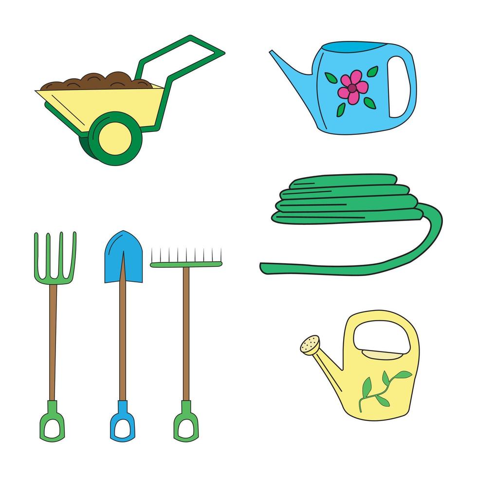 outils de jardin d'illustration vectorielle vecteur