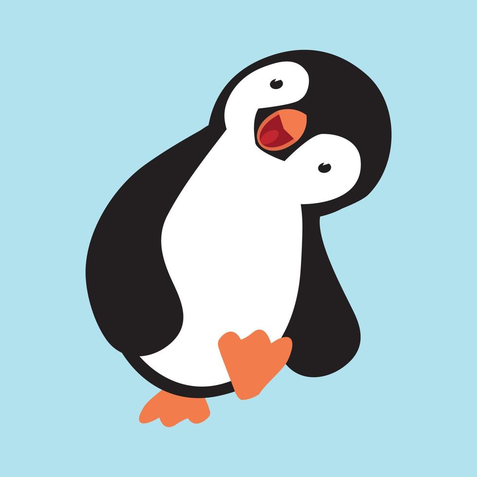 vecteur de dessin animé mignon bébé pingouin