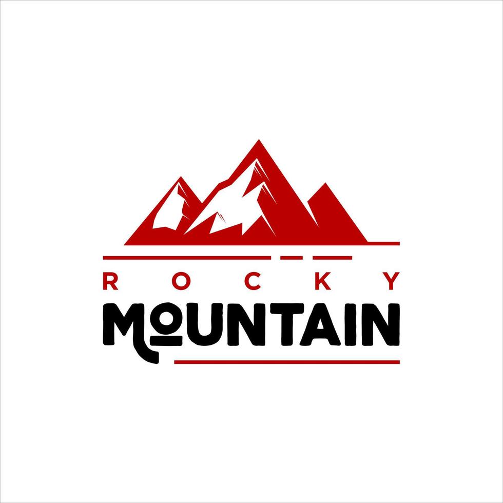 insigne moderne de logo de montagne avec la couleur rouge vecteur
