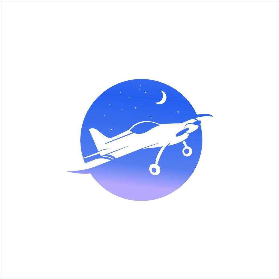 logo aviation simple fun moderne rond, vecteur