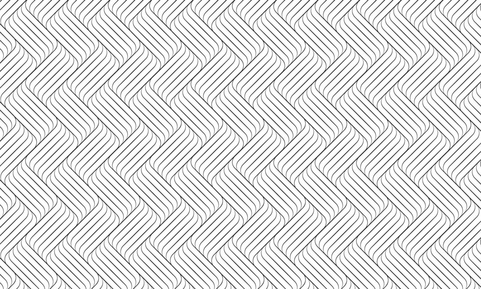 motif de vagues linéaires sur fond blanc, rayures noires abstraites vecteur