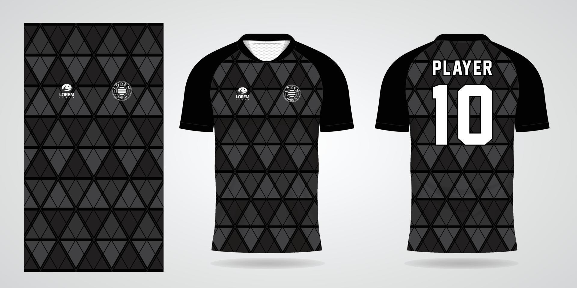 modèle de conception de sport maillot de football noir vecteur
