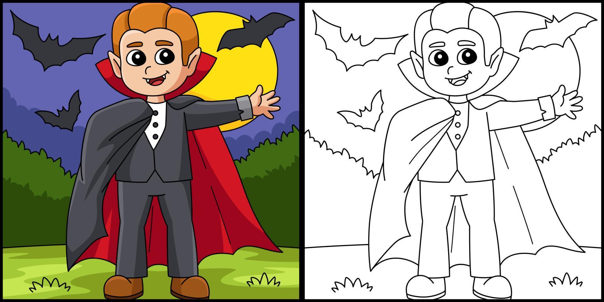 vampire halloween coloriage illustration vecteur