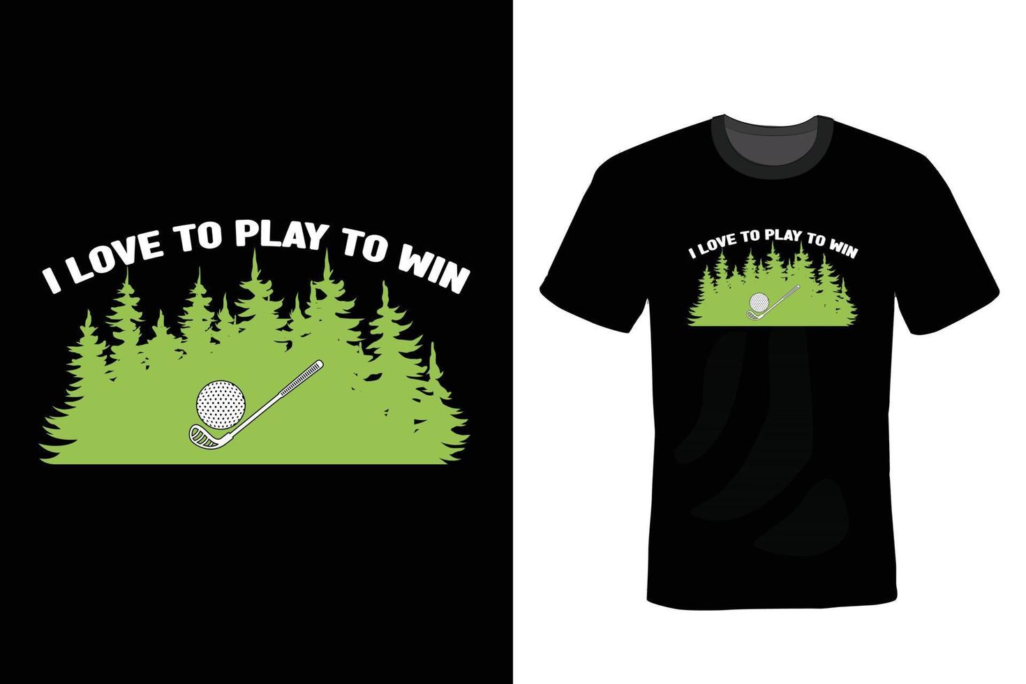 conception de t-shirt de golf, vintage, typographie vecteur