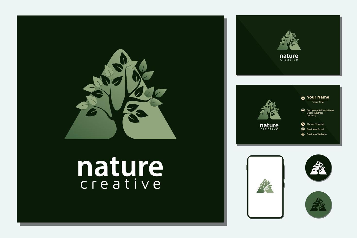 logos de montagne et d'arbre pour inspirer la santé et le bien-être vecteur