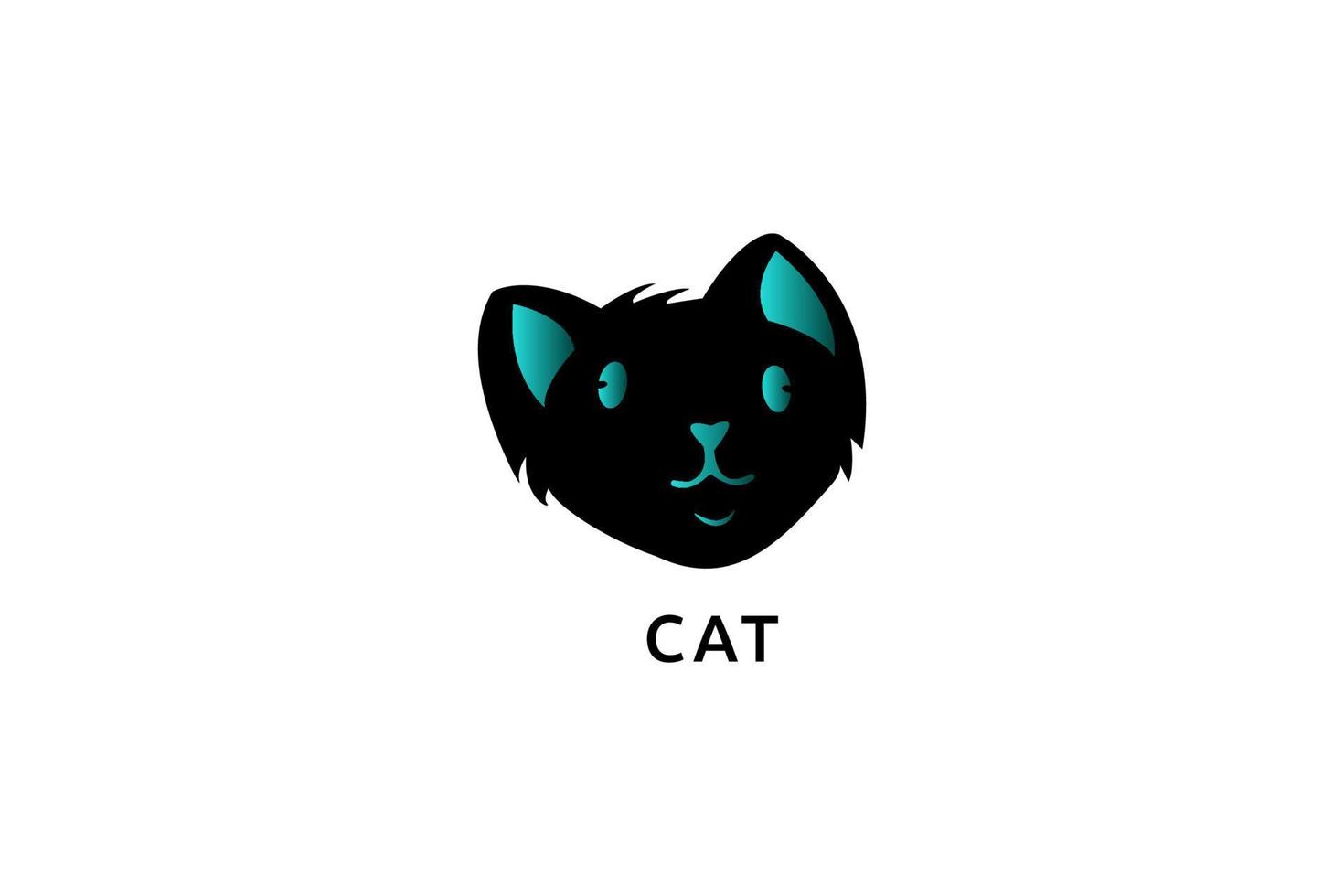 chat visage tête logo design vecteur icône illustration