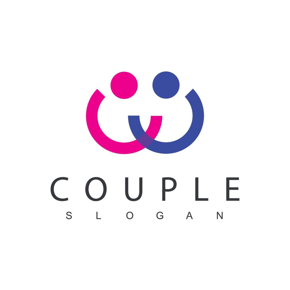 modèle de conception de logo de couple de personnes vecteur