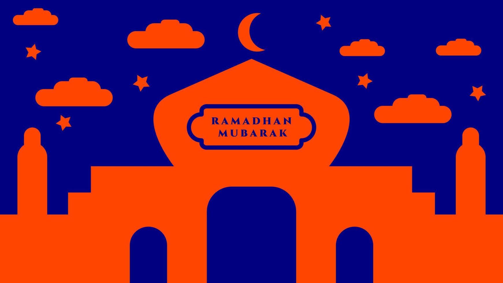conception de modèle d'impression ramadan mubarak vecteur