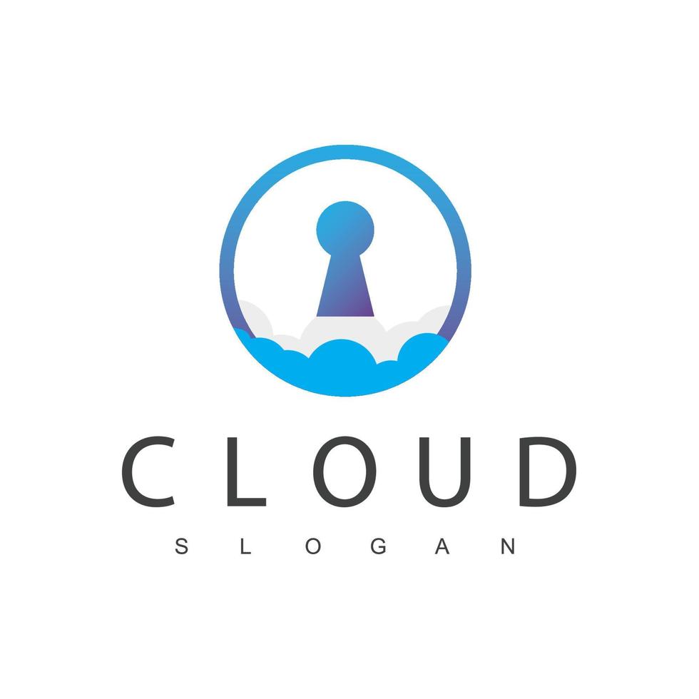 modèle de logo de sécurité des données cloud vecteur