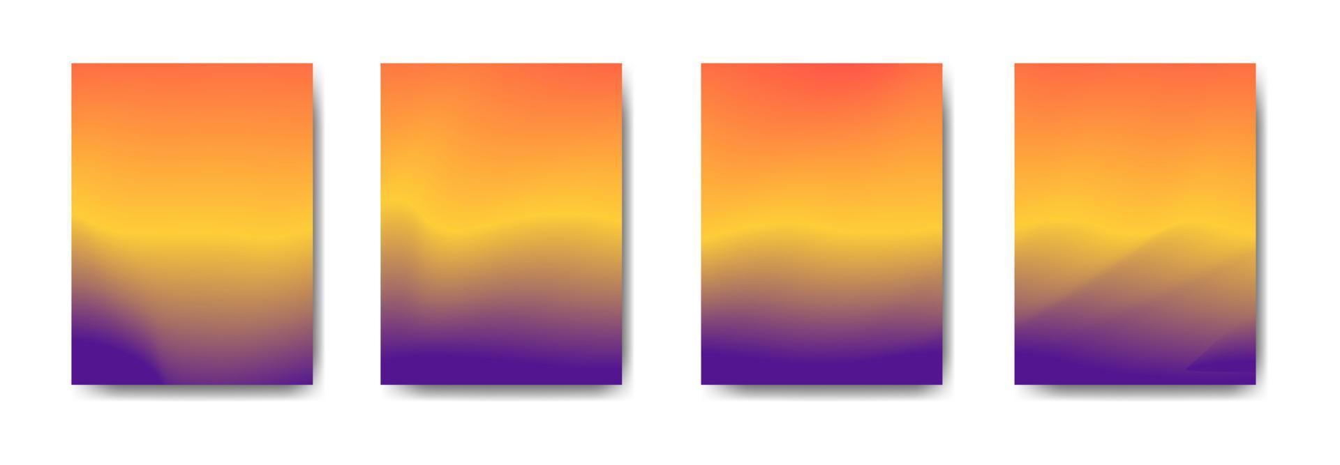 une collection de dépliants de couverture de fond dégradé coloré est utilisée pour les arrière-plans, les affiches, les bannières, vecteur