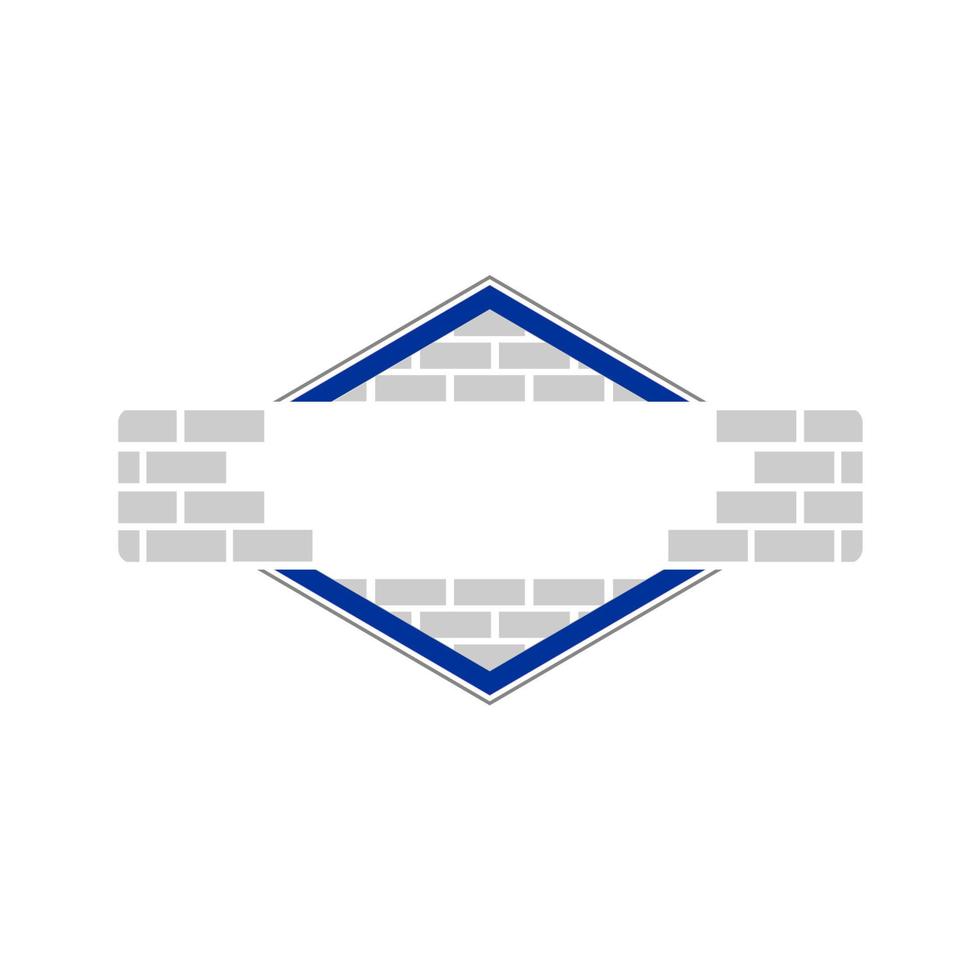 insigne de logo de construction de mur isolé sur fond blanc. élément de conception. modèle pour le logo, la signalisation, la conception de la marque. illustration vectorielle vecteur