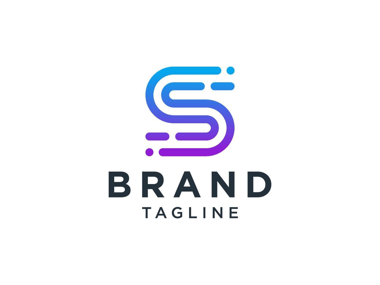 logo abstrait de la lettre initiale s. style infini de ligne de forme bleue isolé sur fond blanc. utilisable pour les logos commerciaux et technologiques. élément de modèle de conception de logo vectoriel plat.