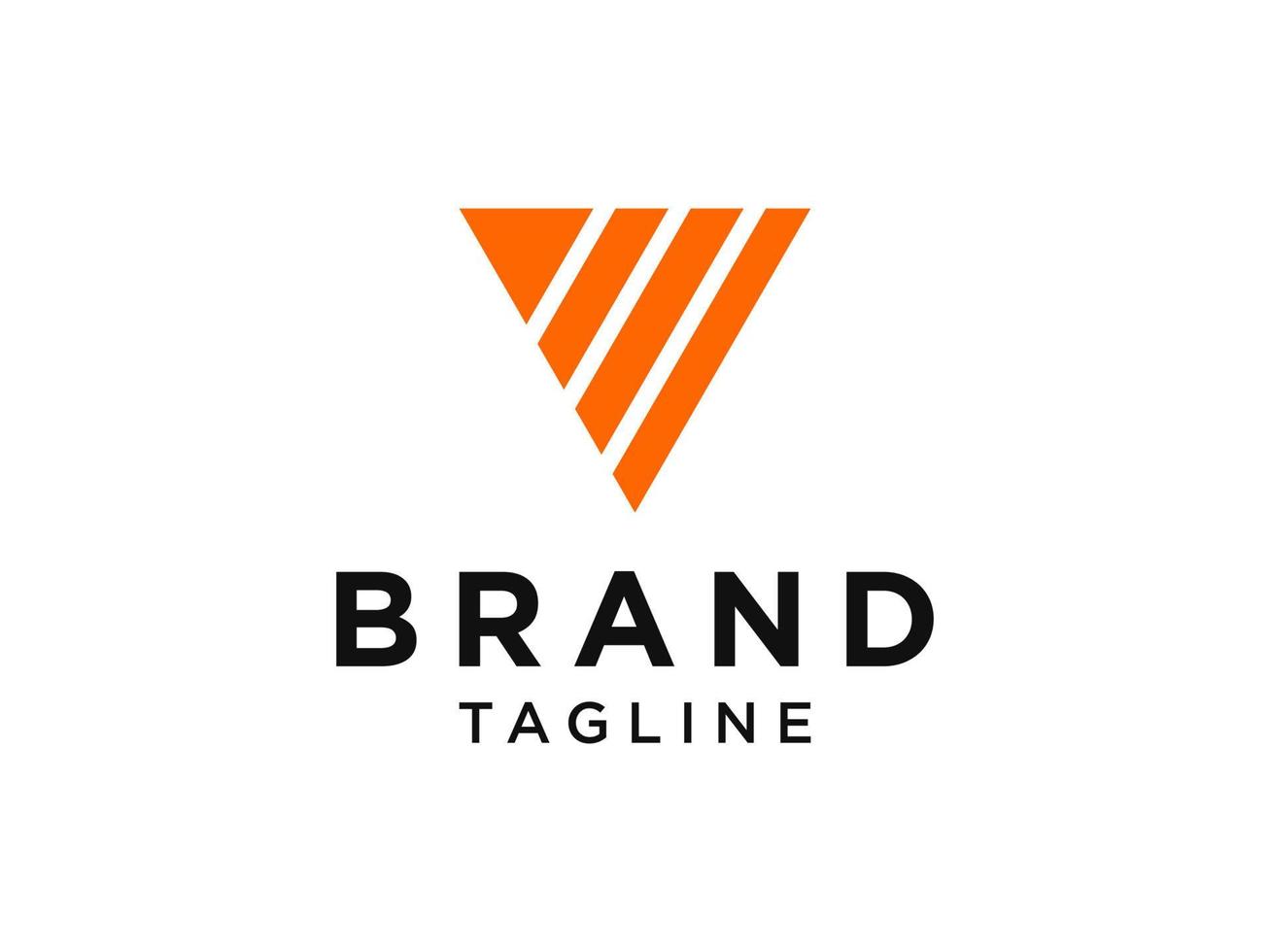 logo abstrait de la lettre initiale v. style origami de forme géométrique orange isolé sur fond blanc. utilisable pour les logos d'entreprise et de marque. élément de modèle de conception de logo vectoriel plat.