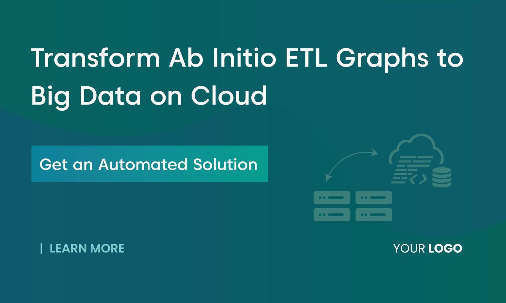 conception de bannière de données volumineuses. transformer des graphiques ab inito etl en big data sur le cloud. conception de bannières pour le marketing des médias sociaux. vecteur