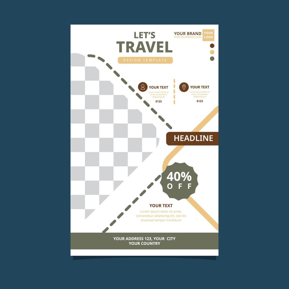 voyage tour vacances vacances diamant flyer brochure affiche espace vide modèle de conception vecteur
