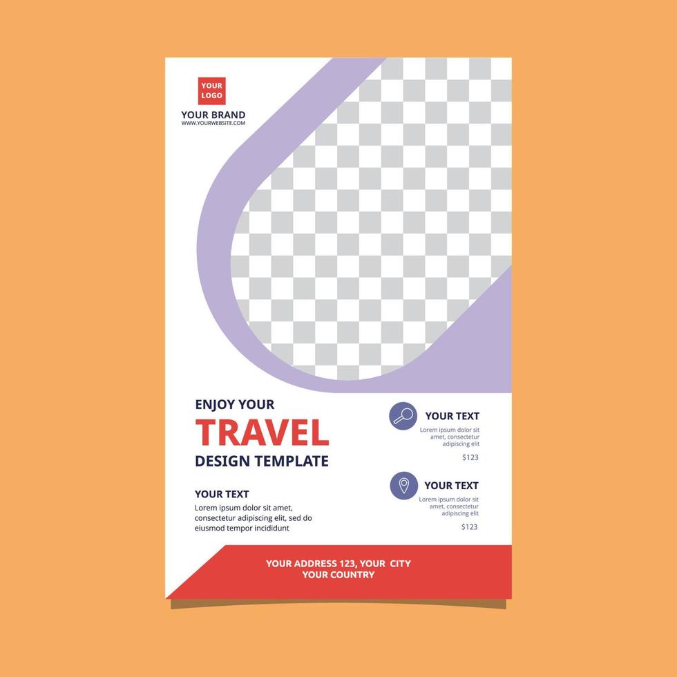 propre voyage tour vacances vacances flyer brochure affiche espace vide modèle de conception vecteur