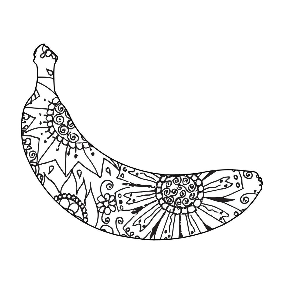 coloriage mandala banane pour les enfants vecteur