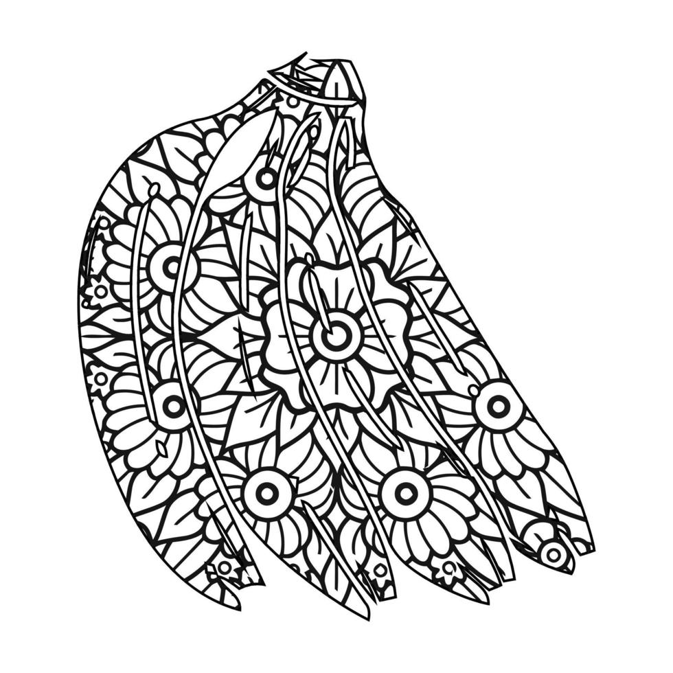 coloriage mandala banane pour les enfants vecteur