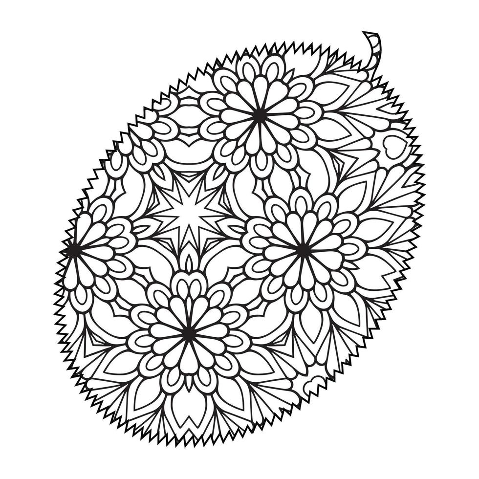 coloriage mandala jacquier pour les enfants vecteur