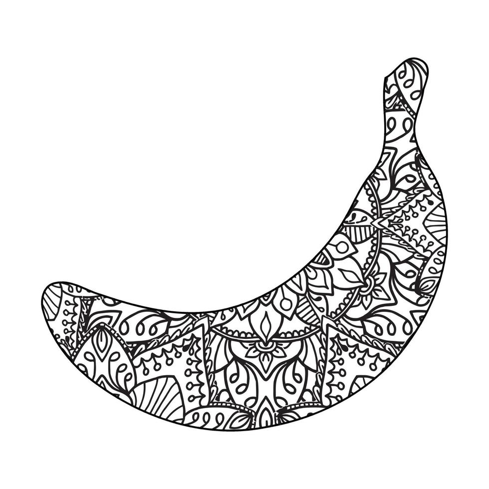 coloriage mandala banane pour les enfants vecteur