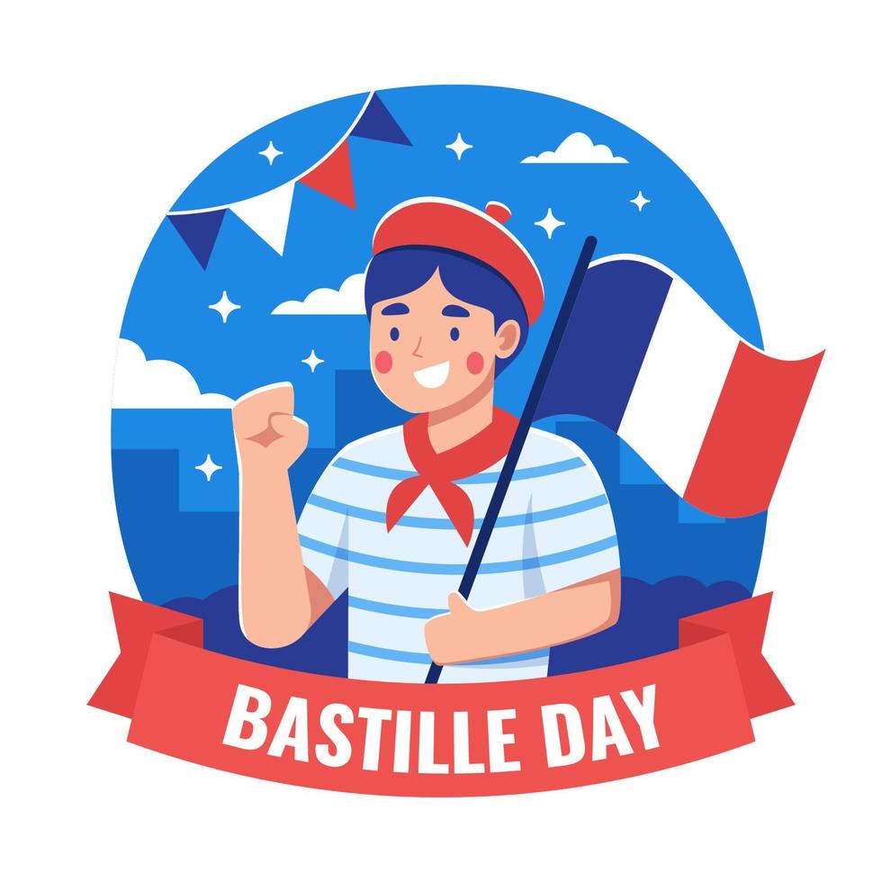 bonne fête de la bastille vecteur