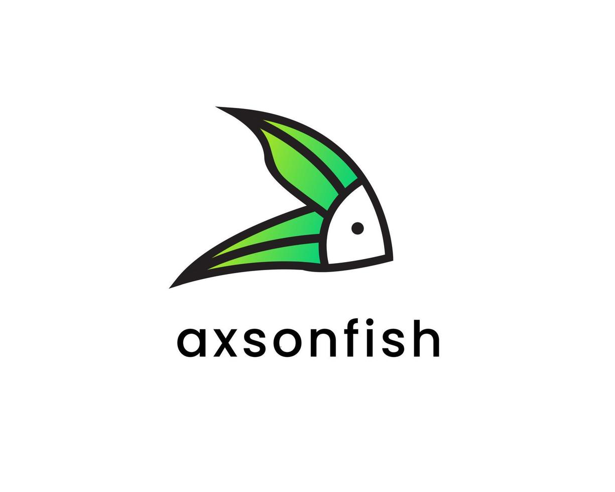 feuille avec modèle de conception de logo de poisson vecteur