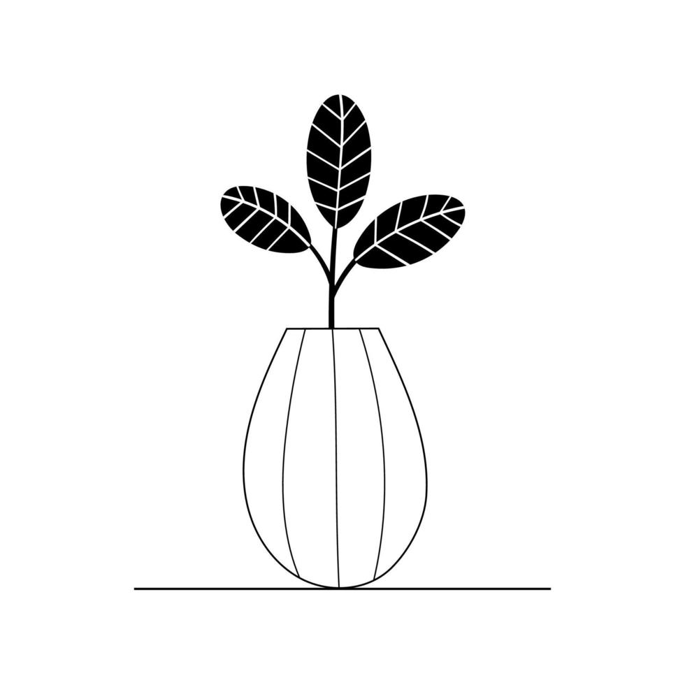 vecteur de plantes d'intérieur. fleur en pot. plantes d'intérieur stylisées. décoration et intérieur de la maison. succulentes, monstera, cactus. illustration isolé sur fond blanc.