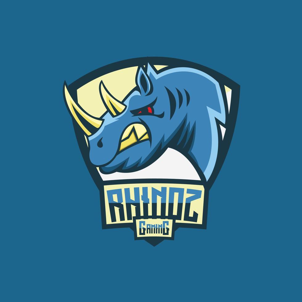 logo de mascotte de tête de rhinocéros adapté aux clubs, aux équipes d'esports et aux entreprises vecteur premium isolé