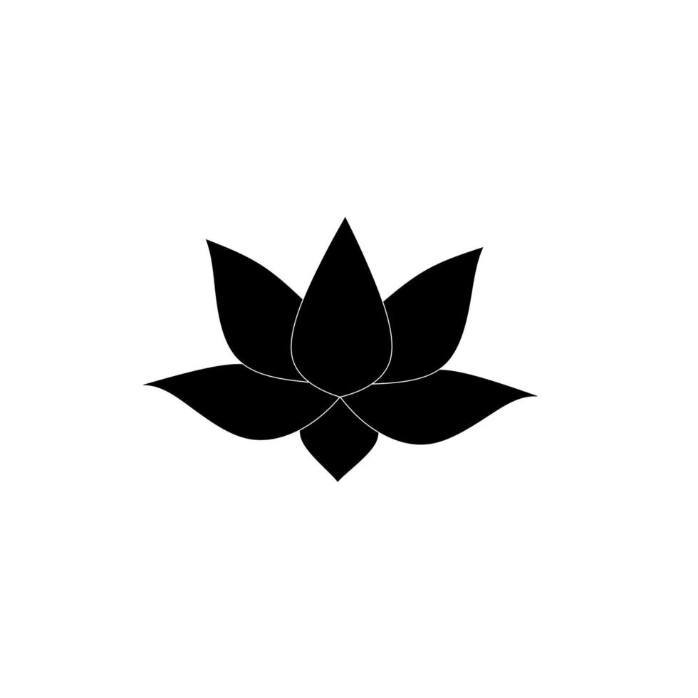 illustration graphique vectoriel de silhouette fleur de lotus couleur noire parfaite pour le logo du modèle