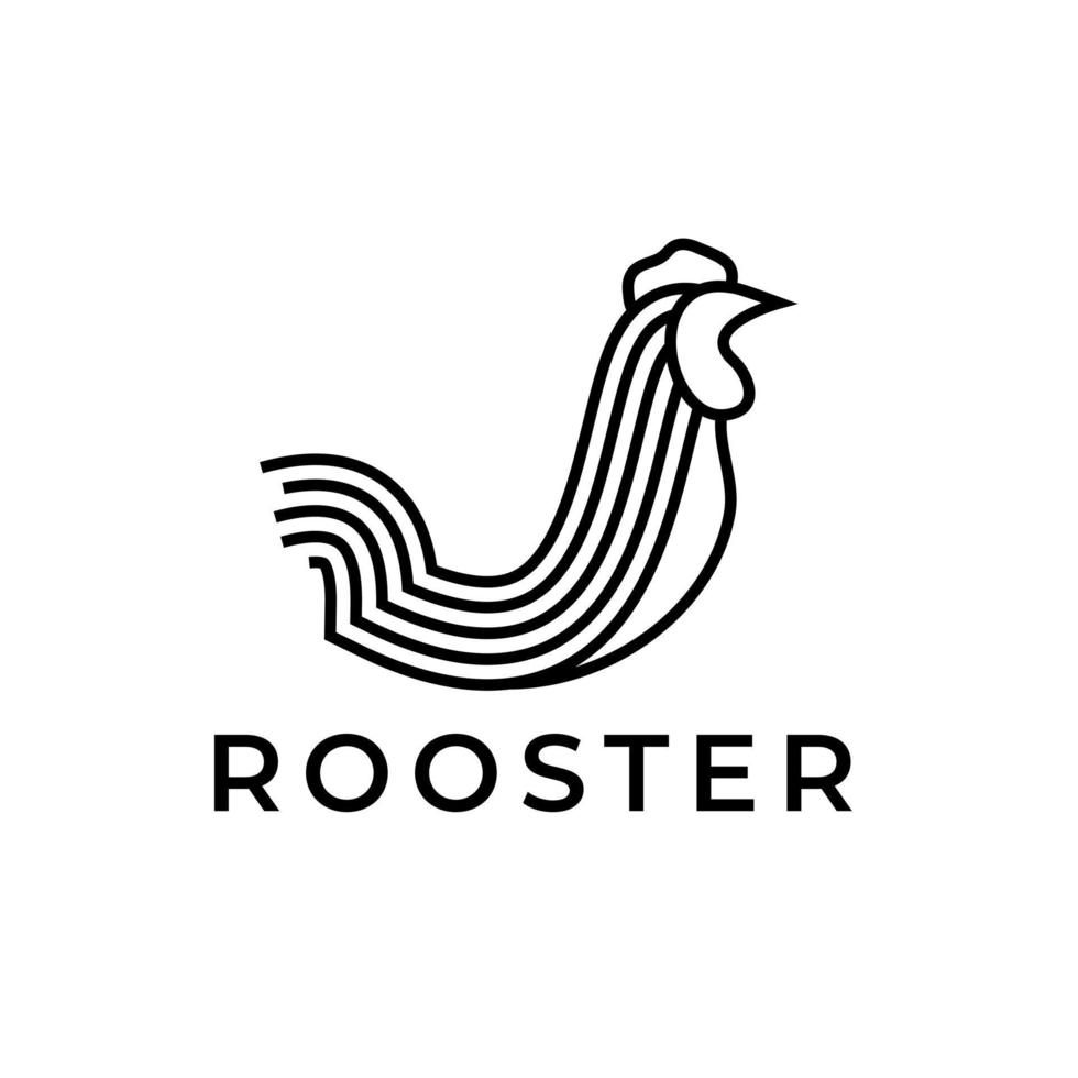 hipster coq simple logo minimaliste vintage rétro vecteur