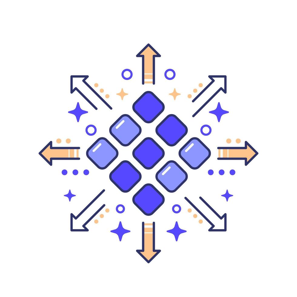 icône de distribution avec des flèches, illustration vectorielle vecteur