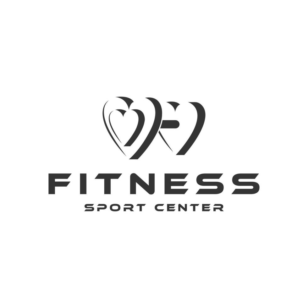 love fitness logo pour les gymnases et les studios de yoga vecteur
