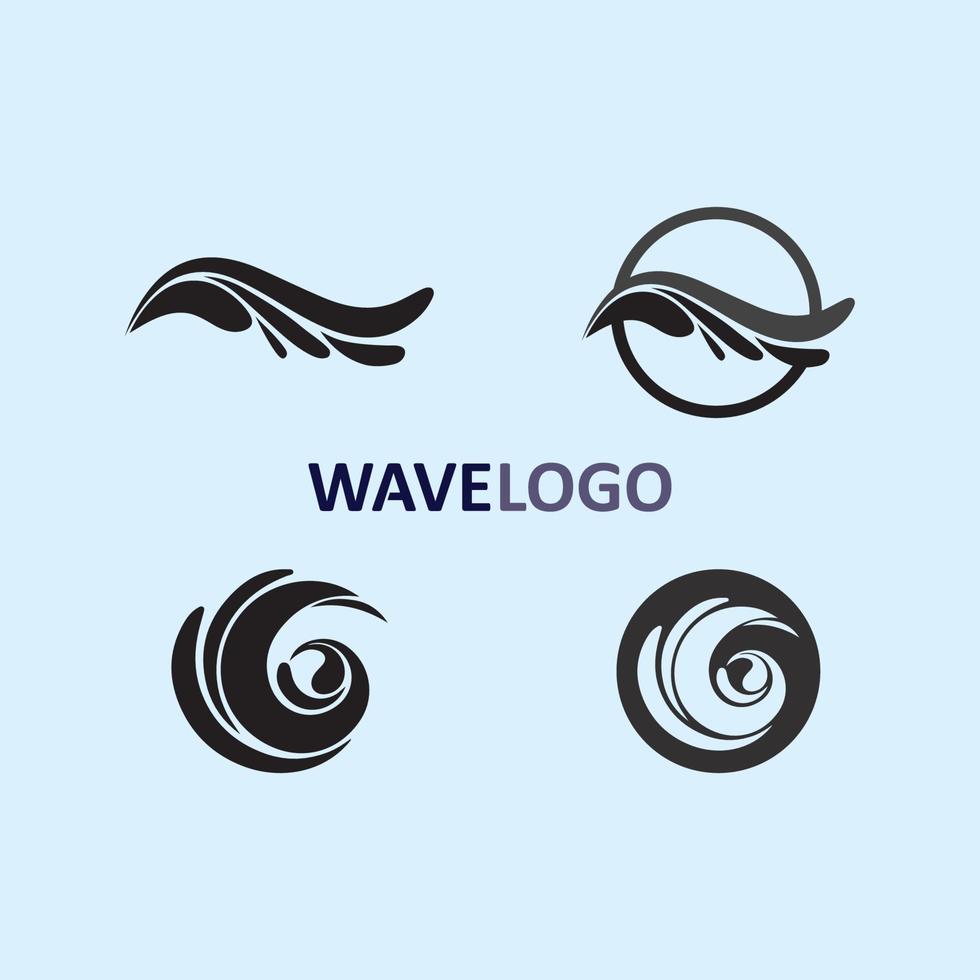 Icône de vague et goutte d'eau vector illustration design logo entreprise