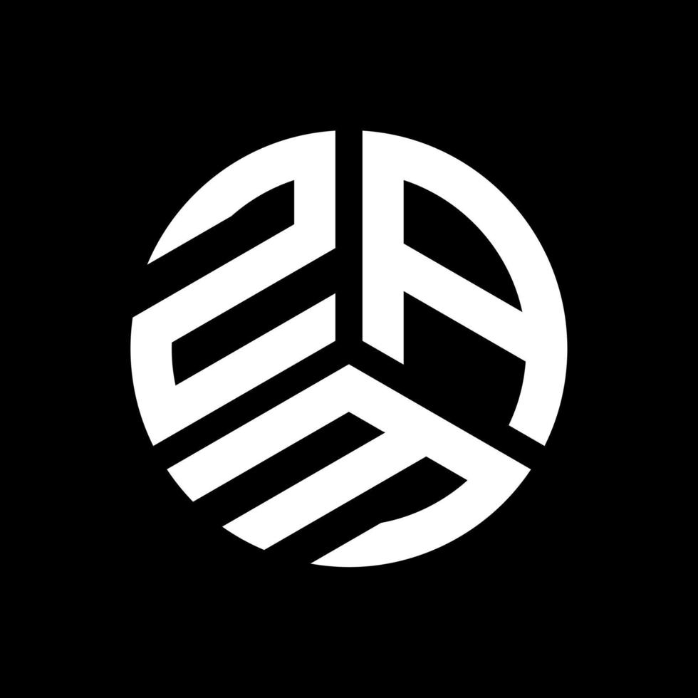 création de logo de lettre zam sur fond noir. concept de logo de lettre initiales créatives zam. conception de lettre zam vecteur