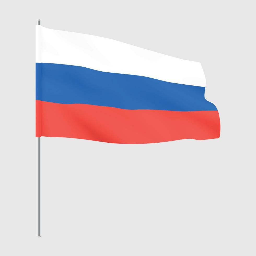 drapeau de la russie. drapeau national réaliste de la fédération de russie. vecteur