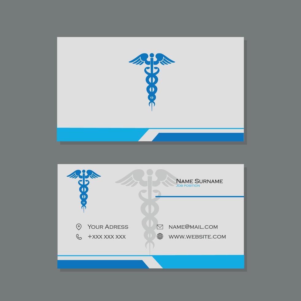 carte de visite de médecin avec logo de médecine vecteur