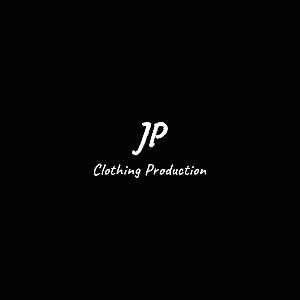 inspiration de conception de logo pour une société de production de vêtements inspirée de la lettre abstraite j et p en couleur blanche grunge isolée sur fond noir adaptée aux marques qui ont le nom initial jp. vecteur