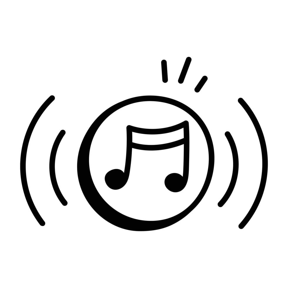 l'icône de doodle de note de musique est prête pour une utilisation premium vecteur