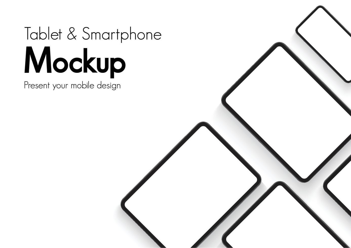 maquette de smartphones et tablettes avec un espace pour le texte isolé sur fond blanc. illustration vectorielle vecteur