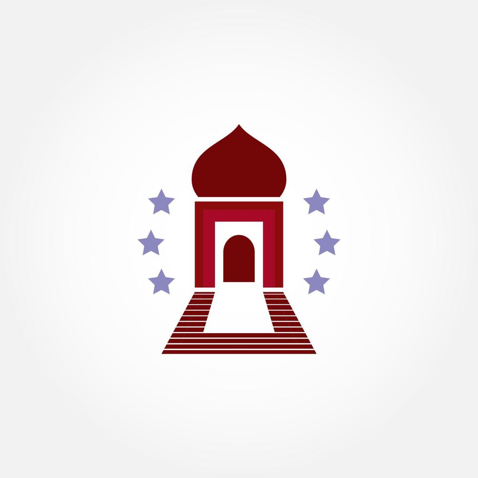 création de logo de mosquée avec style plat vecteur