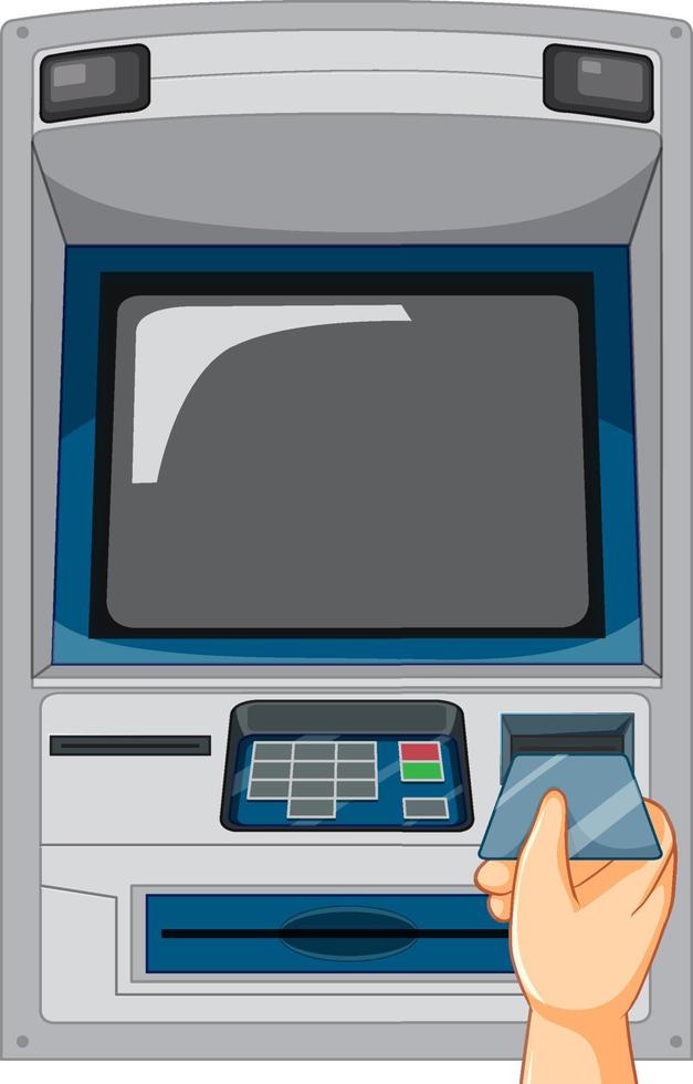 Distributeur automatique de billets isolé sur fond blanc vecteur