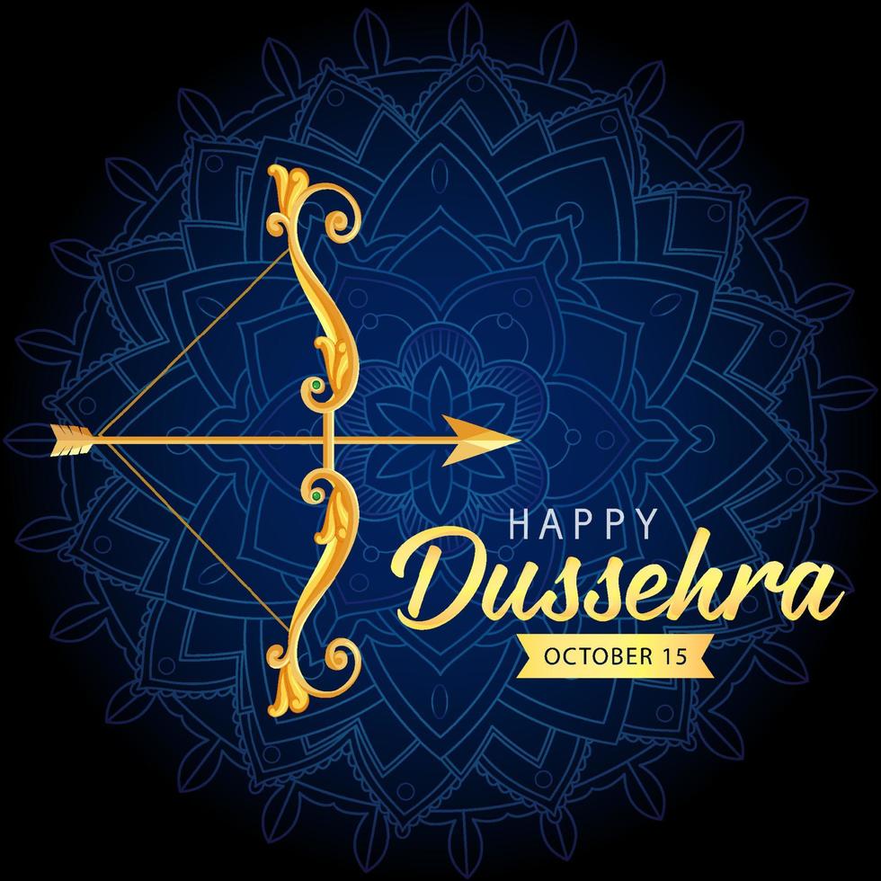 affiche du festival hindou happy dussehra vecteur